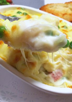 グリンピースとベーコンのポテトグラタン-レシピのメイン写真