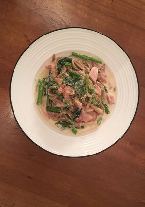 ベーコンの味噌クリームパスタ-レシピのメイン写真