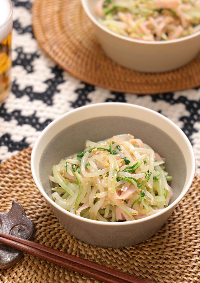 簡単もう一品♪もやしと水菜の中華風サラダ-レシピのメイン写真