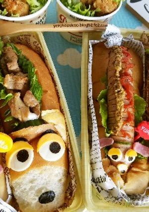 キャラ弁簡単可愛いスリンキーホットドック-レシピのメイン写真