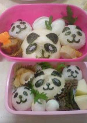 ♡幼稚園児キャラ弁♡パンダいっぱい！-レシピのメイン写真