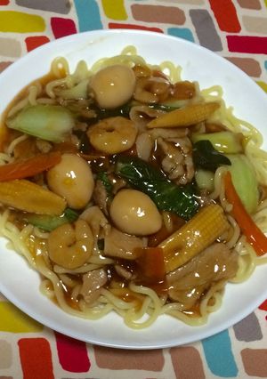 超簡単☆旨い！醤油味のあんかけ焼きそば-レシピのメイン写真