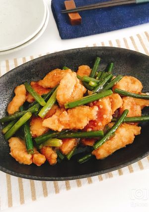 柔らか鶏胸肉とニンニクの芽の中華炒め-レシピのメイン写真