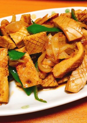 牛ハツモトの焼肉風炒め-レシピのメイン写真