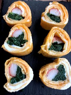 卵焼きカニカマほうれん草 お弁当に-レシピのメイン写真