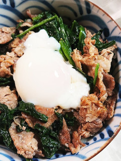 ほうれん草と豚肉のスタミナ丼-レシピのメイン写真