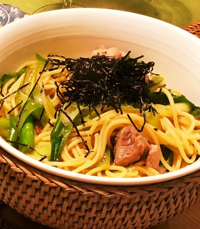 簡単！九条ネギと鶏肉の和風パスタ by あやびん2 【クックパッド