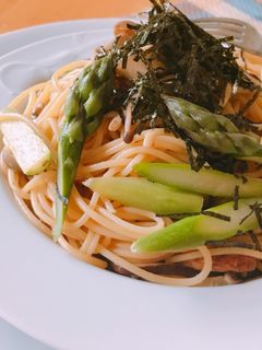 きのことアスパラのバター醤油スパ-レシピのメイン写真