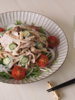 豚しゃぶ冷製ごま豆乳パスタ-レシピのメイン写真