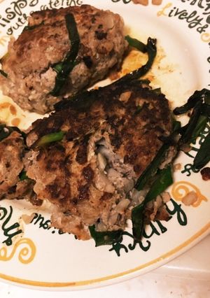 豆腐とれんこん入り！にらハンバーグ-レシピのメイン写真