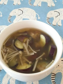 茄子とえのきの中華スープ-レシピのメイン写真