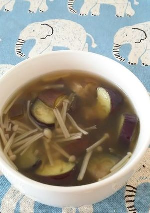 茄子とえのきの中華スープ-レシピのメイン写真