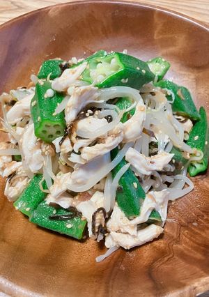 もやしとオクラのさっぱり梅昆布サラダ♬-レシピのメイン写真