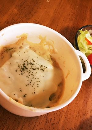 レンチン！豆乳とおから粉と味噌のグラタン-レシピのメイン写真