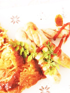 パリパリ焼きそば麺のおやき風&ウインナー-レシピのメイン写真