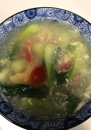 チンゲン菜と豆腐卵スープ-レシピのメイン写真
