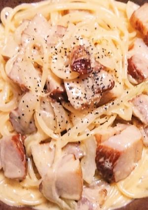 手作りベーコンでカルボナーラ!-レシピのメイン写真