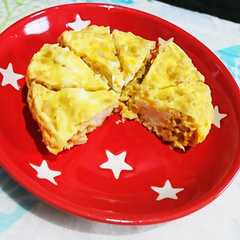 รูปของ 手づかみ離乳食✨レンジ納豆オムレツ✨