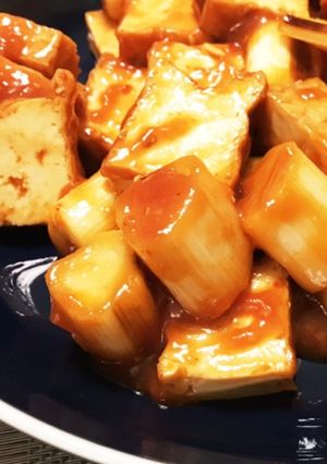 ベジ料理☆焼きねぎと厚揚げのチリソース-レシピのメイン写真