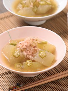 冬瓜とオクラの冷製☆梅おかかとろとろ煮-レシピのメイン写真