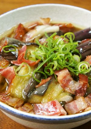 茄子とベーコンのぶっかけうどん-レシピのメイン写真