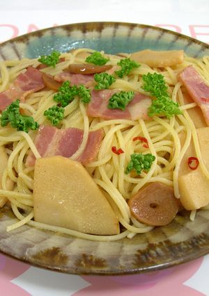 絶品★筍とベーコンの和風ペペロンチーノ★-レシピのメイン写真