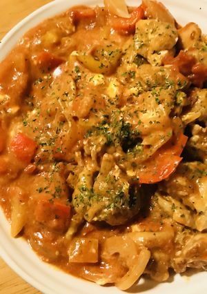 鶏もも肉のトマト＆クリームチーズソース煮-レシピのメイン写真