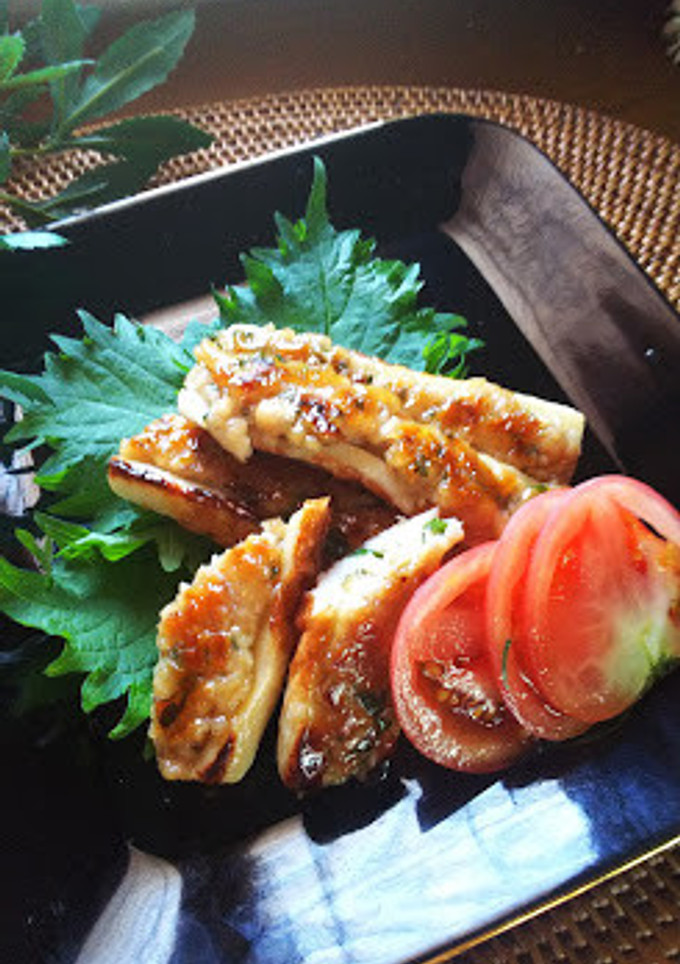ちくわの鶏つくねのせ焼き♪-レシピのメイン写真