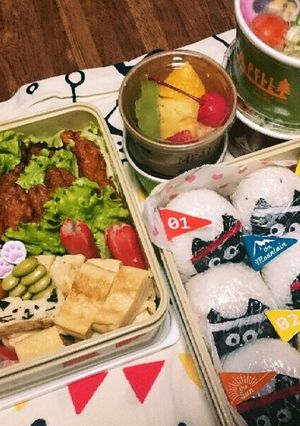 ねこ好きさんの運動会頑張れ~弁当2019-レシピのメイン写真