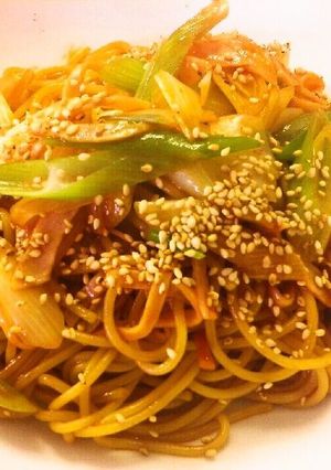 いちいち茹でない時短パスタで　ネギパスタ-レシピのメイン写真