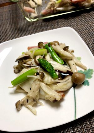 キノコのアスパラベーコン炒め-レシピのメイン写真