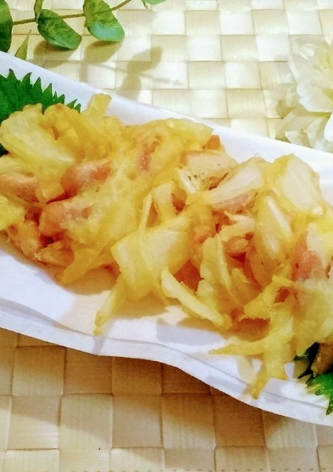 新玉ねぎと魚肉ソーセージのかき揚げ-レシピのメイン写真