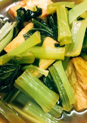 小松菜と厚揚げの炊いたんψ-レシピのメイン写真
