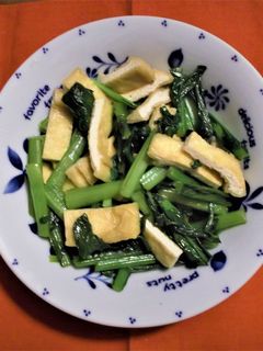 煮汁なし‼小松菜と油揚げの煮びたし-レシピのメイン写真