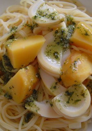 旬！！筍じゃがいものバジルｿｰｽパスタ-レシピのメイン写真