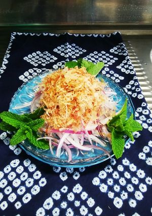赤タマネギのおかか醤油かけ　-レシピのメイン写真