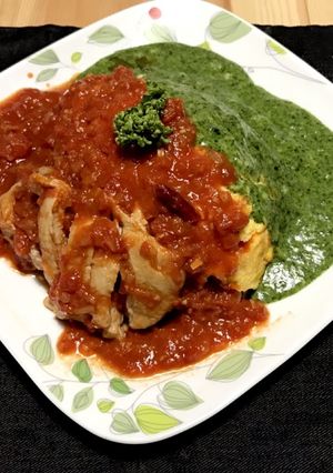 ２種のソースのオムライス チキン添え-レシピのメイン写真