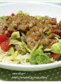 アボカド納豆冷やし中華-レシピのメイン写真