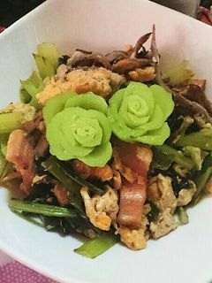 小松菜ベーコン舞茸の卵とじ♪-レシピのメイン写真