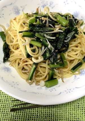 小松菜としらすのスパゲティ-レシピのメイン写真