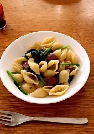 ソーセージとにんにくのパスタ-レシピのメイン写真