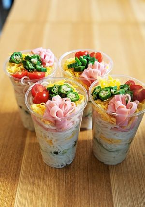 夏のお弁当 そうめんパフェ-レシピのメイン写真