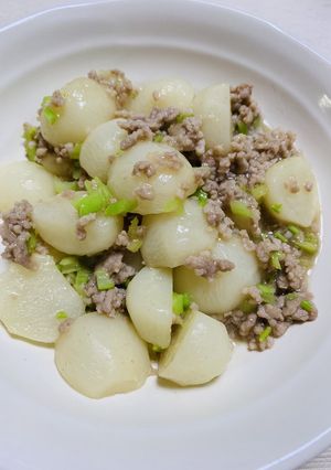 カブとひき肉の煮物-レシピのメイン写真