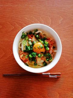 部活の後のキムチうどん-レシピのメイン写真