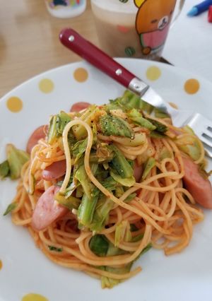 キャベツとソーセージのナポリタン-レシピのメイン写真