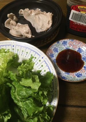 タジン鍋を使った豚肉レタス巻き-レシピのメイン写真