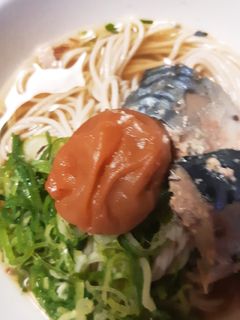 サバ缶と梅干し味のそうめん-レシピのメイン写真