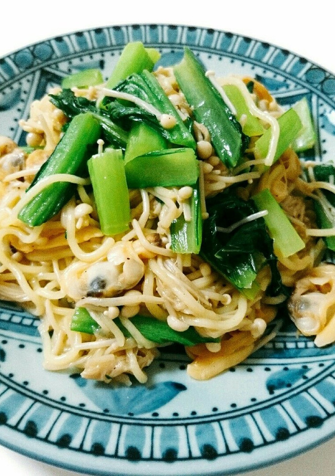 小松菜とえのきとあさりの塩焼きそば-レシピのメイン写真