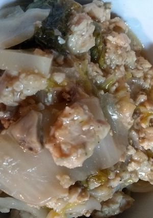 鶏のミンチと白菜のレモン炒め煮【男飯】-レシピのメイン写真