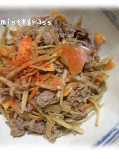 牛肉のしぐれ煮風にゴボウとニンジン-レシピのメイン写真